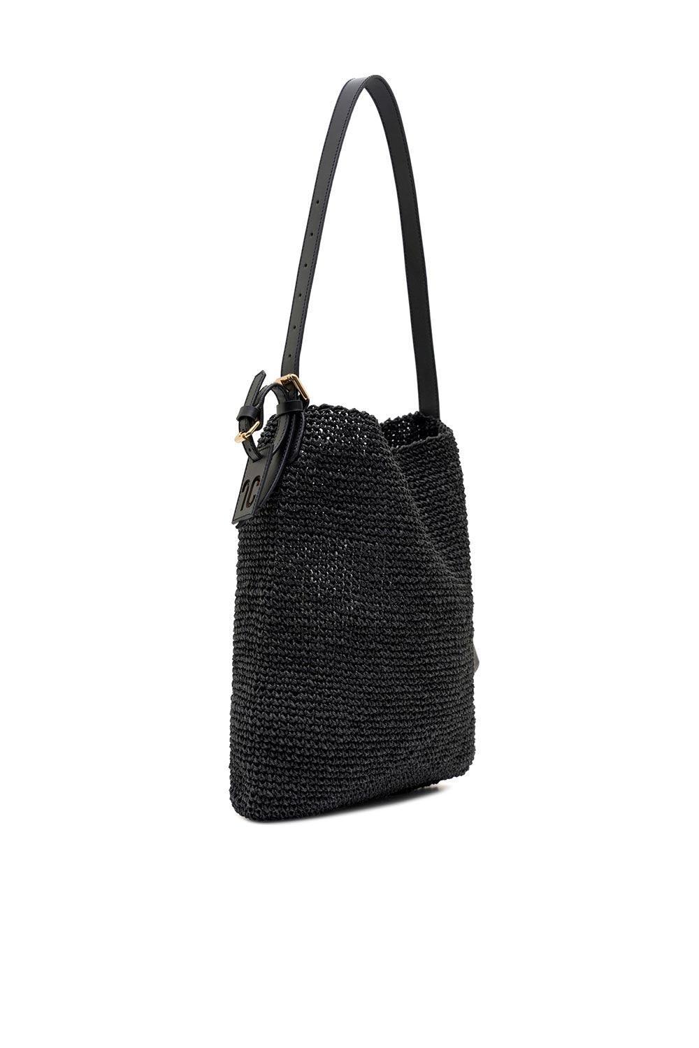 Clentti-Basic Bag Black Hasır Siyah Çanta-Omuz Çantası-2-fleurdirect.live