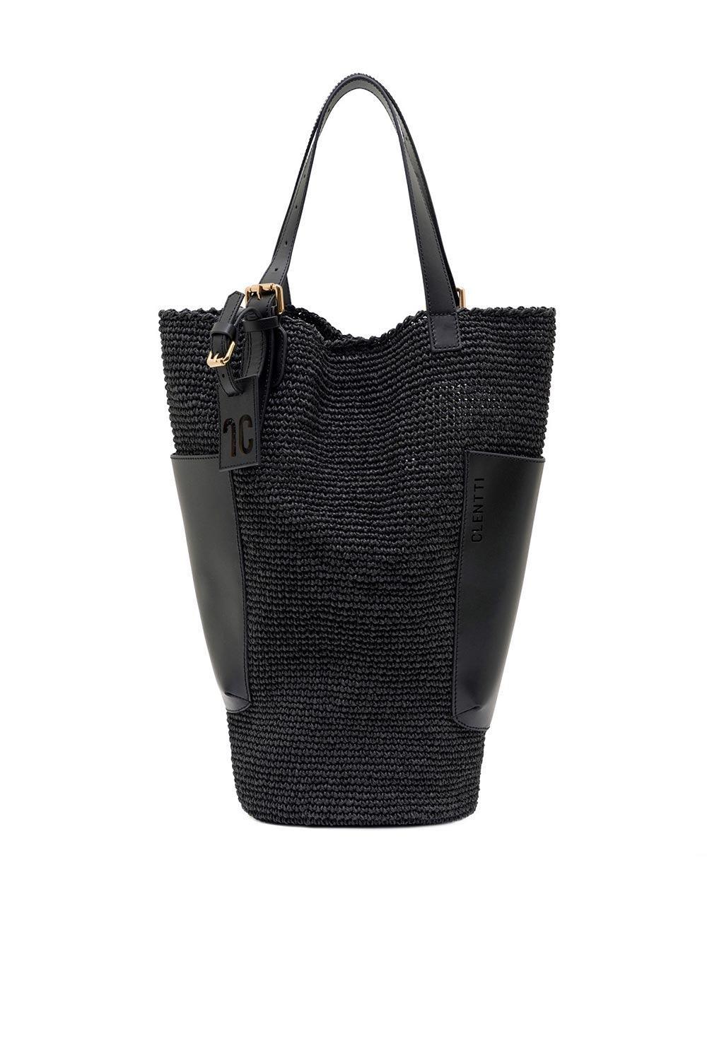 Clentti-Bucket Bag Black-Omuz Çantası-1-fleurdirect.live
