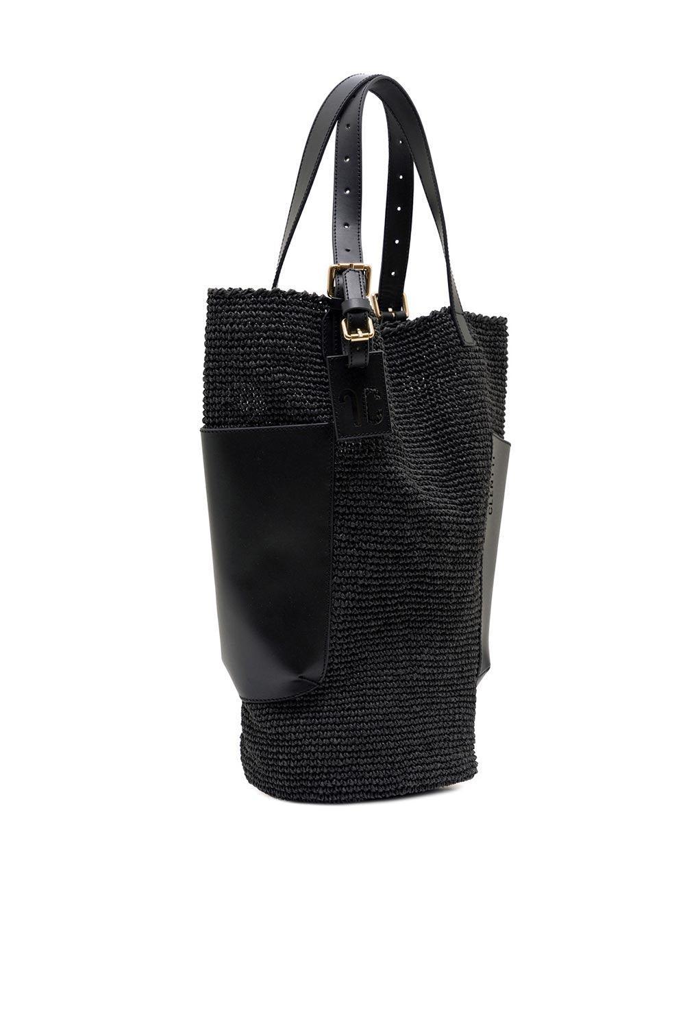 Clentti-Bucket Bag Black-Omuz Çantası-2-fleurdirect.live