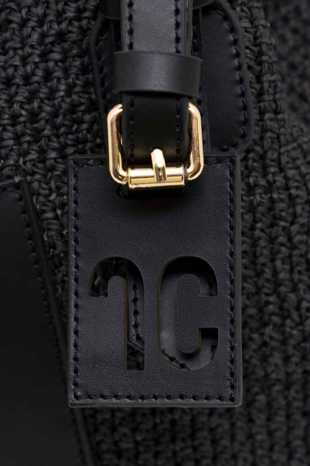 Clentti-Saddle Bag Black / Hasır Siyah Çanta-Omuz Çantası-3-fleurdirect.live