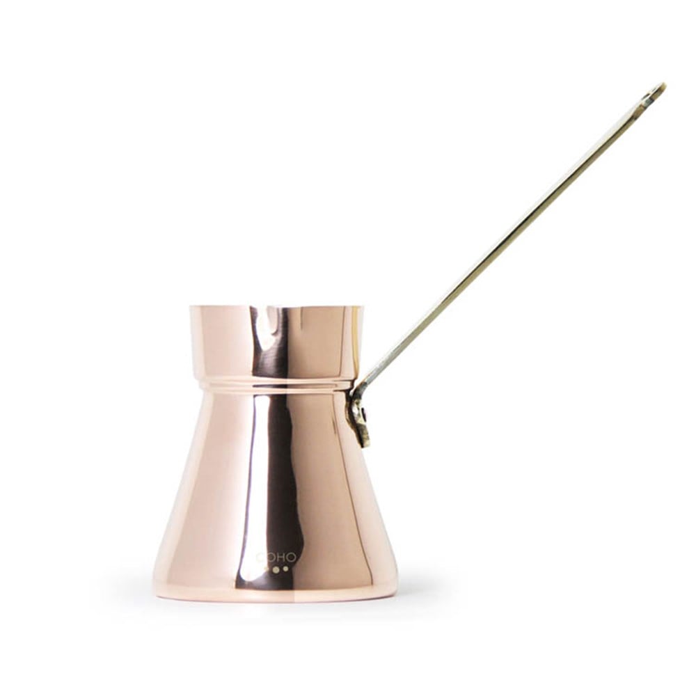 Coho Objet-Coho Artisan Bakır Türk Kahve Cezvesi Döküm Sarma Kulp L-Cezve-1-fleurdirect.live