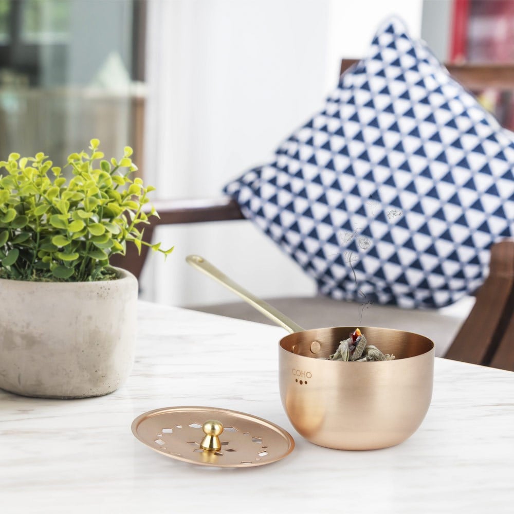 Coho Objet-Coho Artisan Bakır Tütsü Gezdirme Çanağı-Tütsülük-3-fleurdirect.live