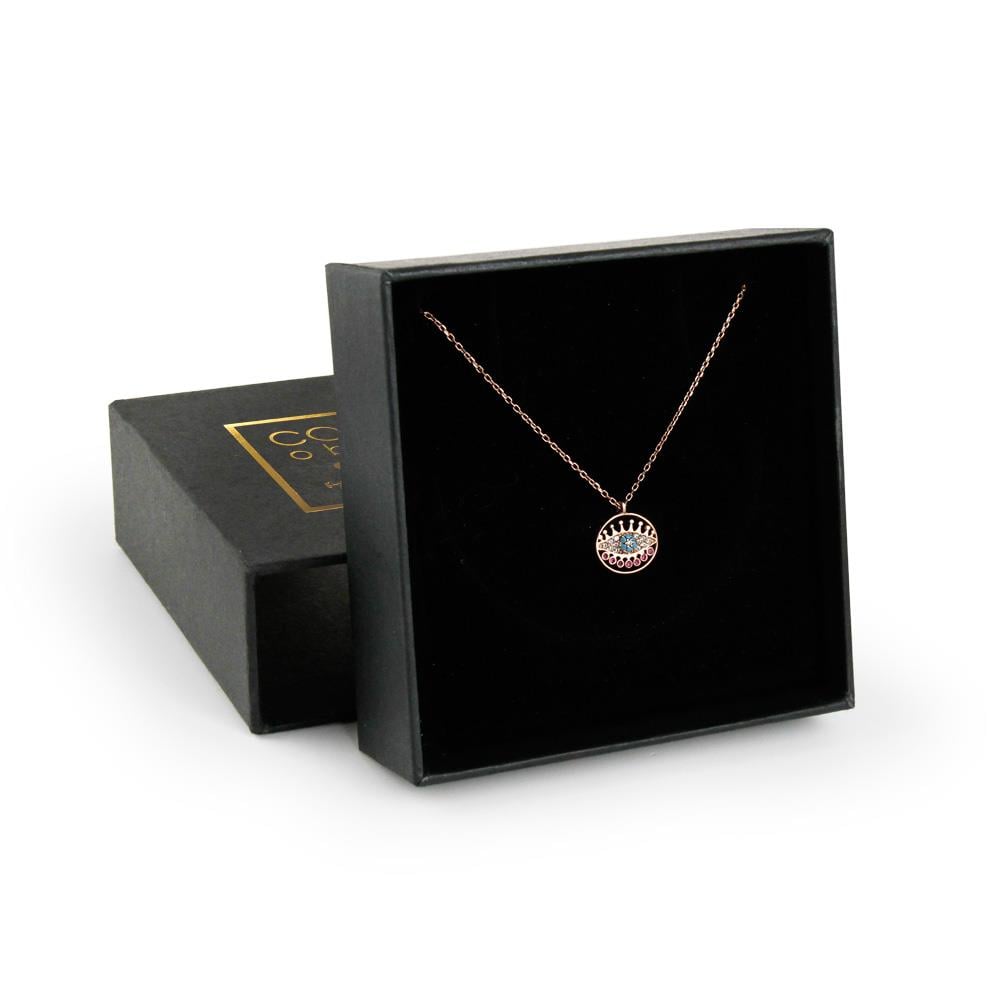Coho Objet-Coho Silver Lumina Eye El Yapımı Gümüş Nazar Kolye-COHO Silver Takılar-4-fleurdirect.live