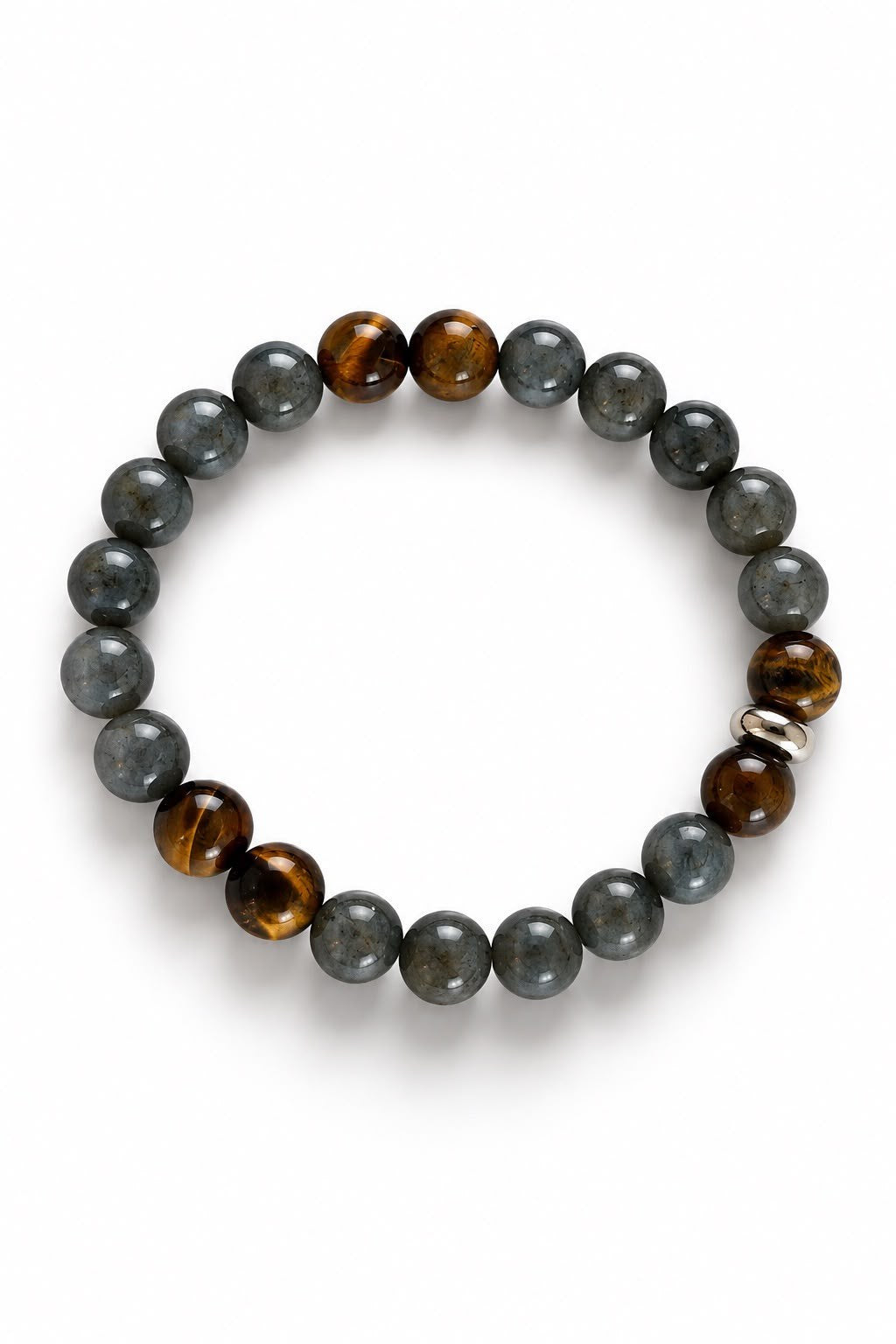 Natura Labradorit ve Kaplan Gözü Taşlı El Yapımı Bileklik - 0