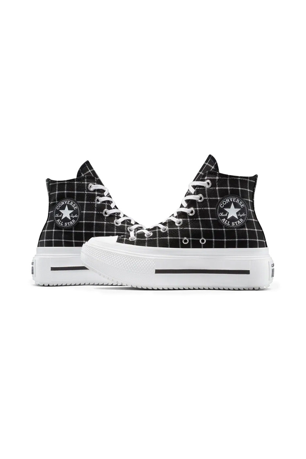 Converse-Chuck Taylor All Star Lift Double Stack Platform Plaid Ekoseli Kadın Bileklli Sneakers-Sneakers-3-fleurdirect.live