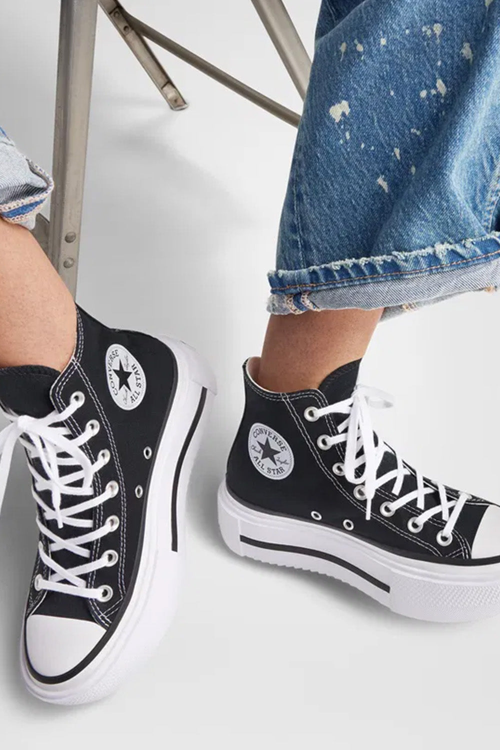 Converse-Chuck Taylor All Star Lift Double Stack Platform Siyah Kadın Sneakers-Sneakers-7-fleurdirect.live