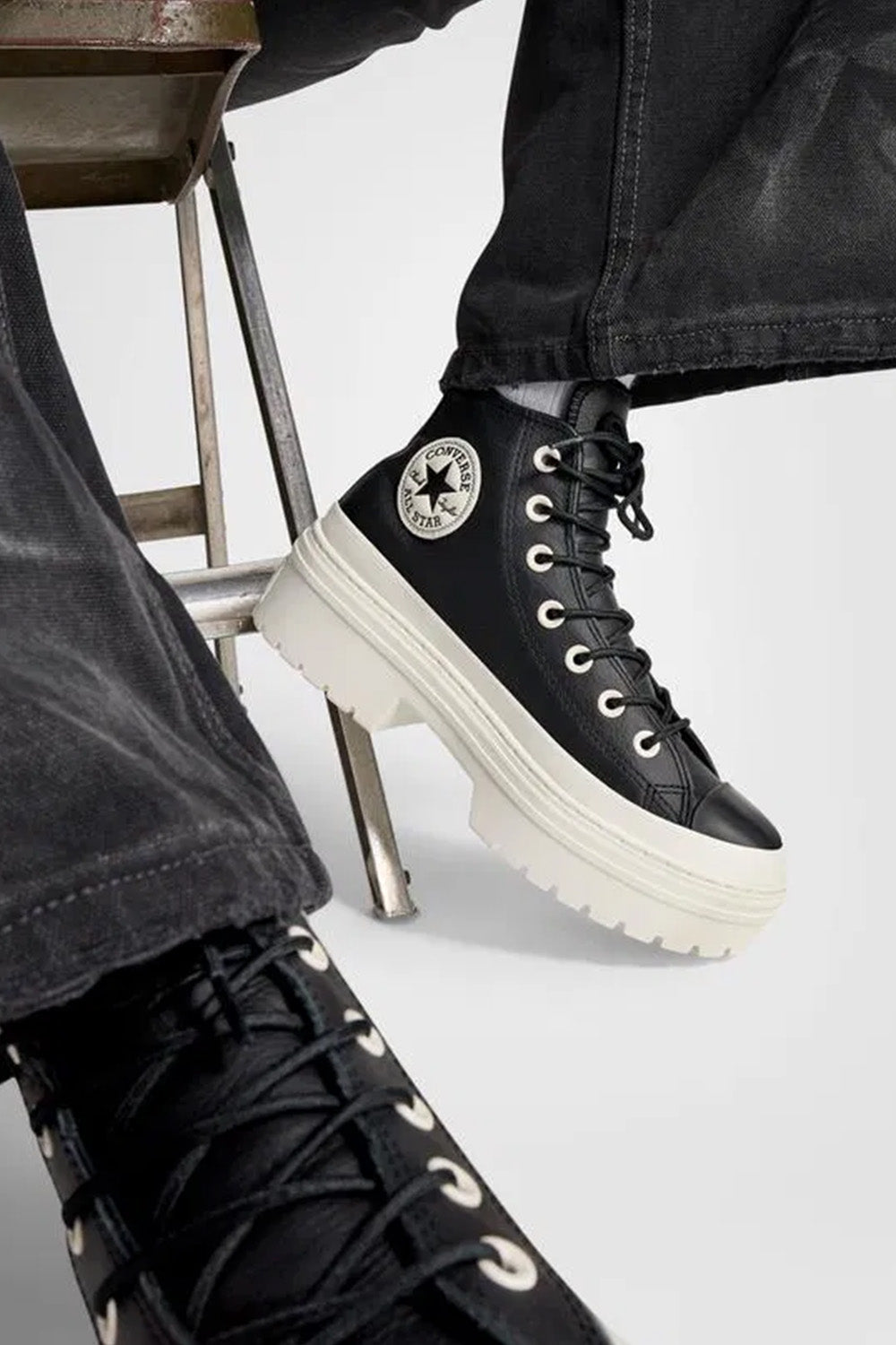 Converse-Chuck Taylor All Star Lugged Heal Platform Siyah Kadın Deri Bot-Bot-10-fleurdirect.live