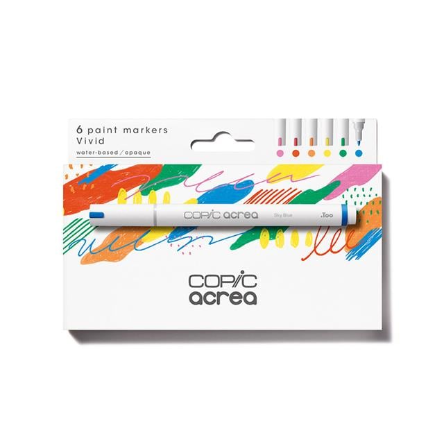 Copic-Acrea Paint Marker Set Of 6 Vivid Colours-Çizim Kalemi-1-fleurdirect.live