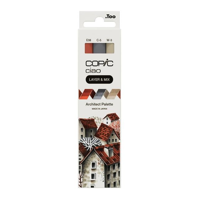 Copic-Copic Ciao 3'lü Layer & Mix Set Architect Palette-Kalem Seti-1-fleurdirect.live