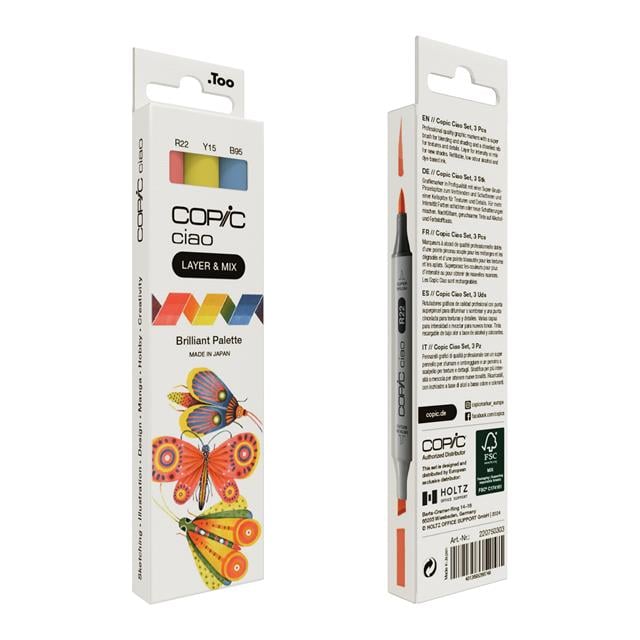 Copic-Copic Ciao 3'lü Layer & Mix Set Brilliant Palette-Kalem Seti-2-fleurdirect.live