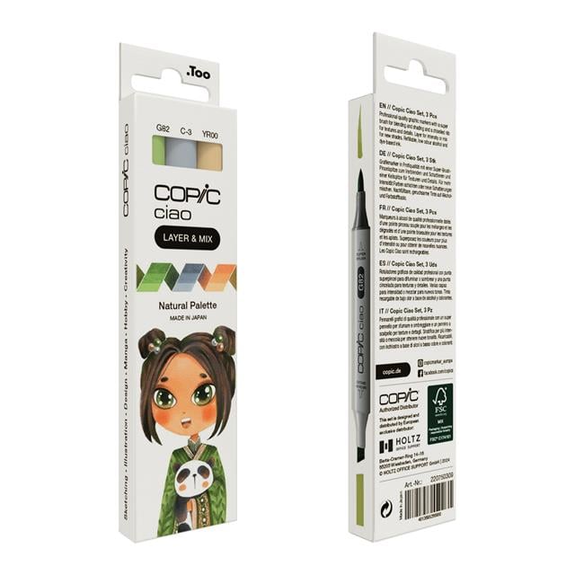 Copic-Copic Ciao 3'lü Layer & Mix Set Natural Palette-Kalem Seti-2-fleurdirect.live