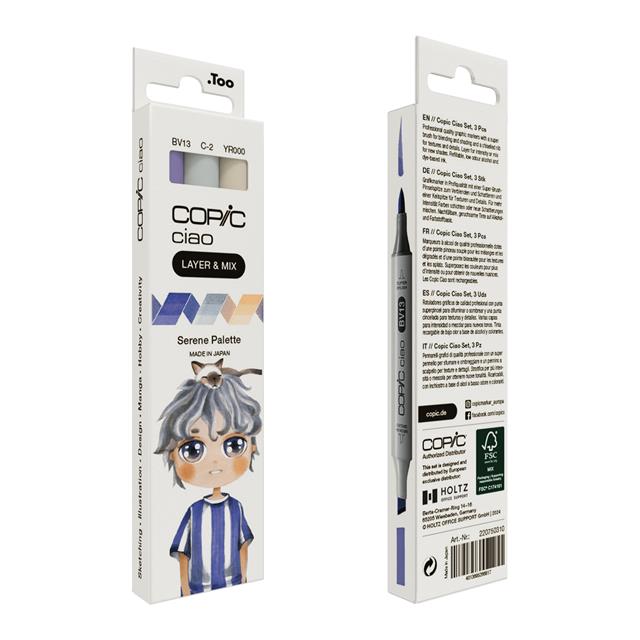 Copic-Copic Ciao 3'lü Layer & Mix Set Serene Palette-Kalem Seti-2-fleurdirect.live