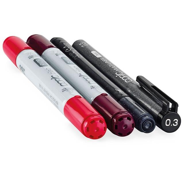 Copic-Copic Ciao Doodle Pack Red 4'lü Çizim Kalemi Seti-Çizim Kalemleri-2-fleurdirect.live