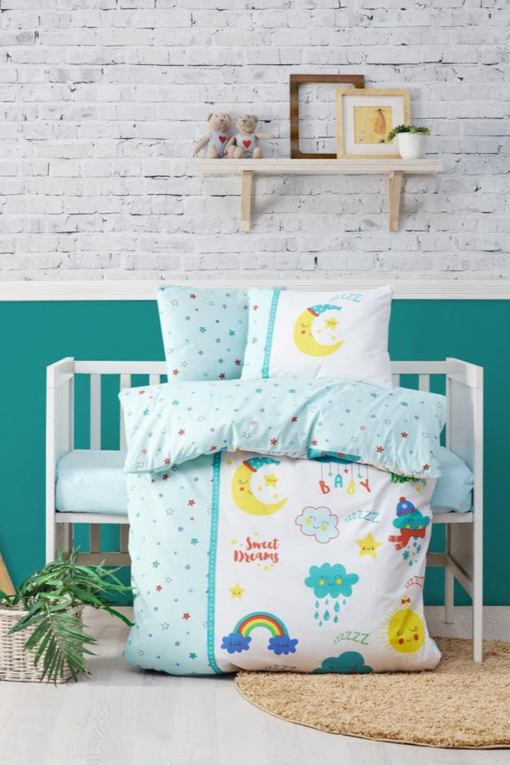 Cotton Box-Cotton Box Bebek Nevresim Takımı Tatlı Rüyalar Mint-Bebek Nevresim Takımı-1-fleurdirect.live