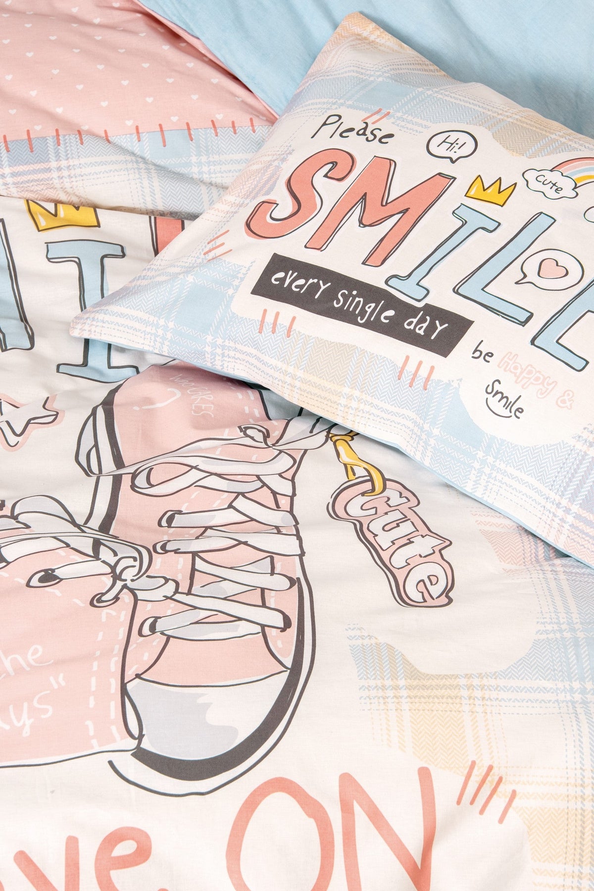 Cotton Box-Cotton Box Genç Odası Tek Kişilik Nevresim Takımı Smile Mint-Tek Kişilik Nevresim Takımı-2-fleurdirect.live