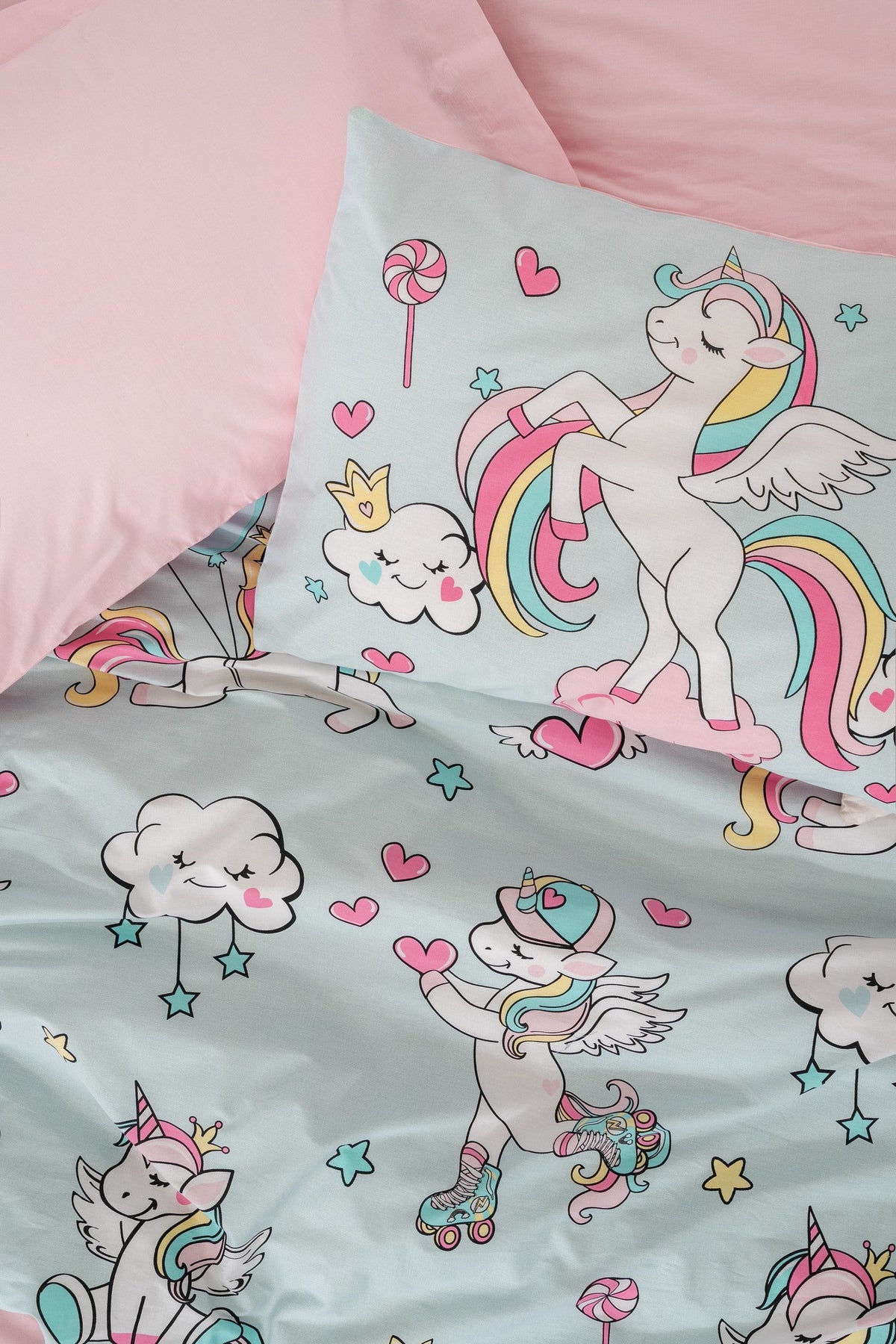 Cotton Box Junior Tek Kişilik Lastikli Çarşaflı Nevresim Takımı Twinka Pembe