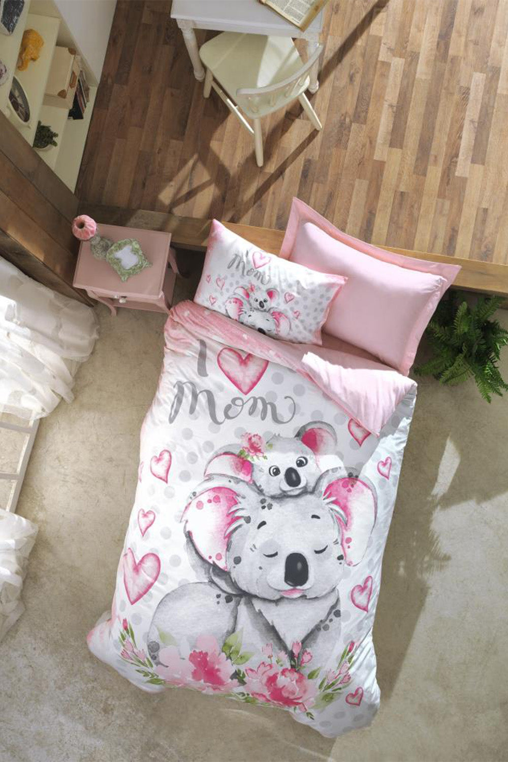 Cotton Box-Junior Tek Kişilik Nevresim Takımı Koala Pembe-Nevresim Takımı-2-fleurdirect.live