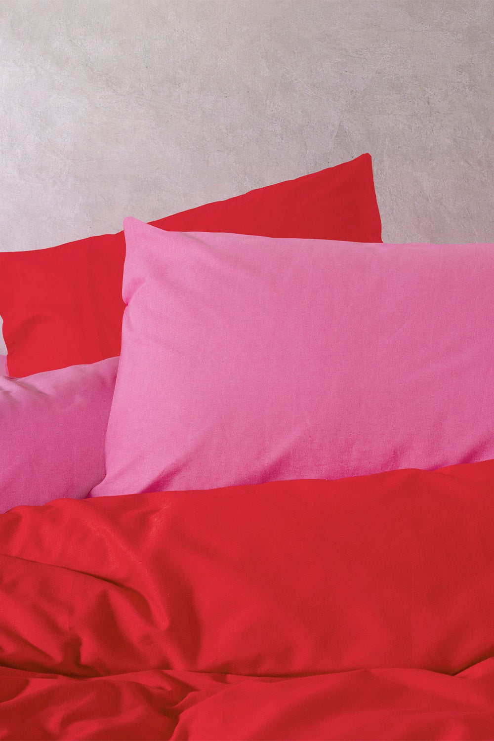 Cozy Home-Popping Colors Tek Kişilik Lastikli Çarşaflı Nevresim Takımı Sage Kırmızı Fuşya-Nevresim Takımı-3-fleurdirect.live