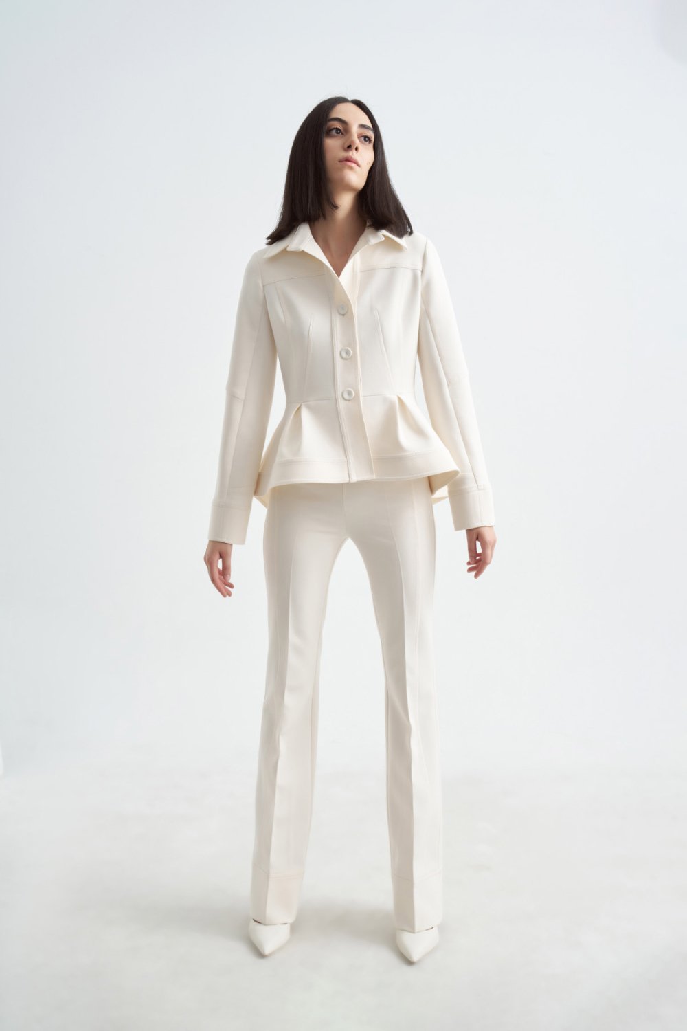 Crescent Line-Elegance Pantolon Krem-Pantolon-3-fleurdirect.live