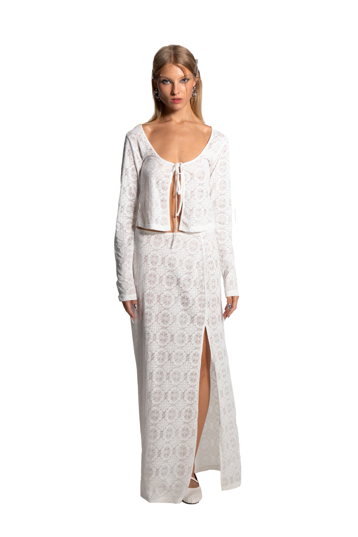 Death Is Easy-Long Sleeve Lace Top-Top-4-fleurdirect.live