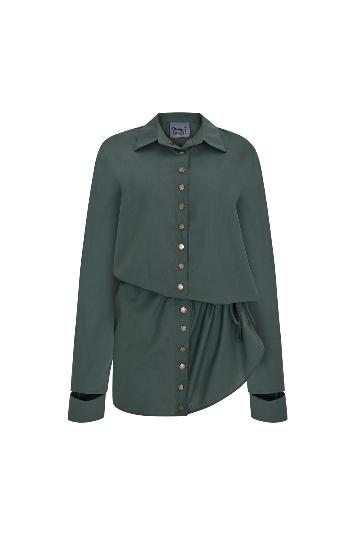 Death Is Easy-Mint Green Shirt Dress-Elbise-4-fleurdirect.live