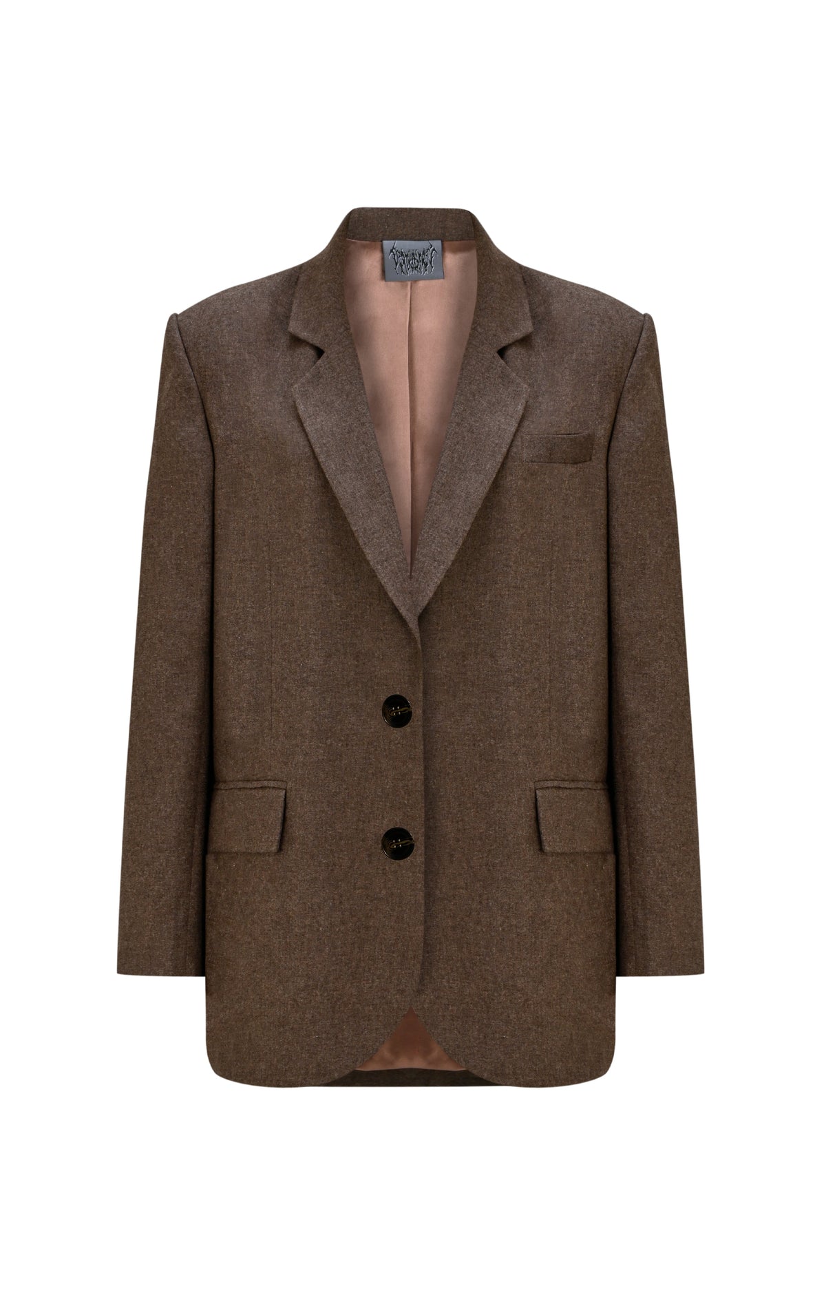 Death Is Easy-Taupe Brown Oversize Women’s Blazer-Blazer Ceket-4-fleurdirect.live