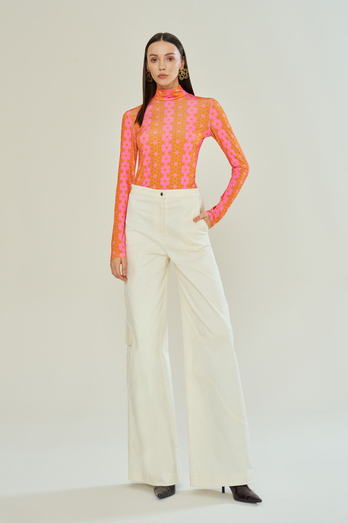 Declara-Blooming Sunset Orange Top-Kazak & Triko-1-fleurdirect.live