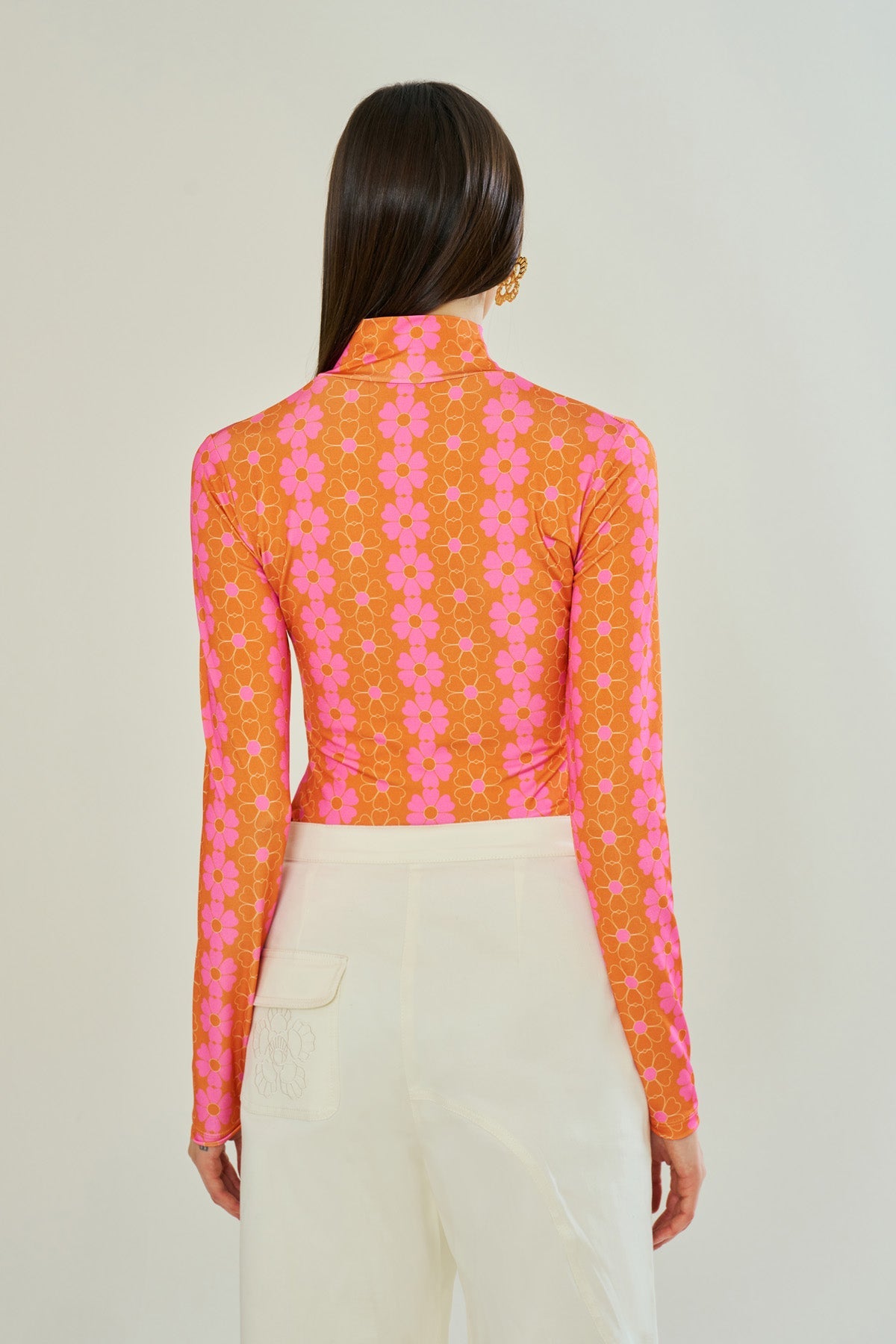 Declara-Blooming Sunset Orange Top-Kazak & Triko-3-fleurdirect.live