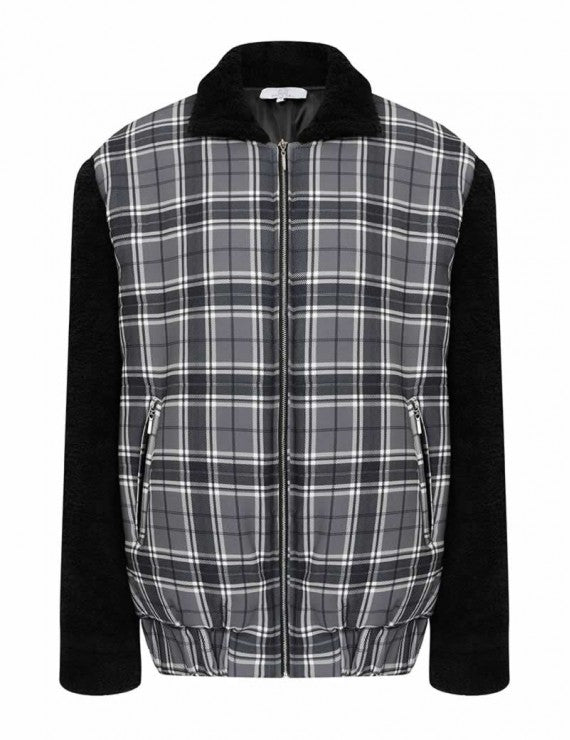 Declara-Griffin Black Teddy Bomber Jacket-Ceket-1-fleurdirect.live