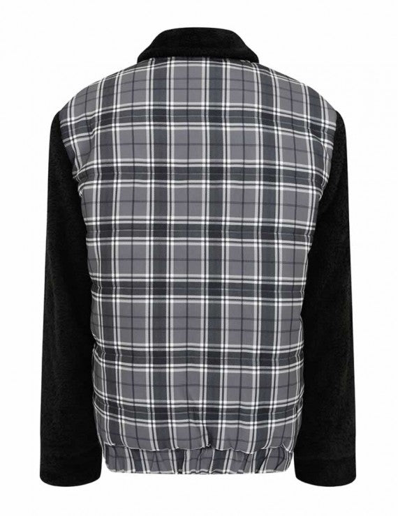 Declara-Griffin Black Teddy Bomber Jacket-Ceket-2-fleurdirect.live