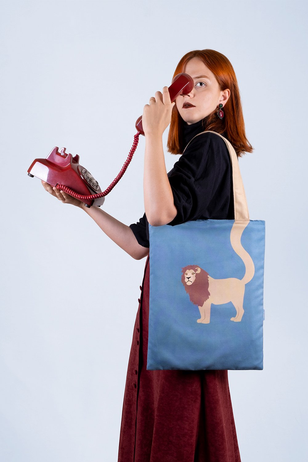 Design Vira-Lion Tote Bag-Omuz Çantası-1-fleurdirect.live