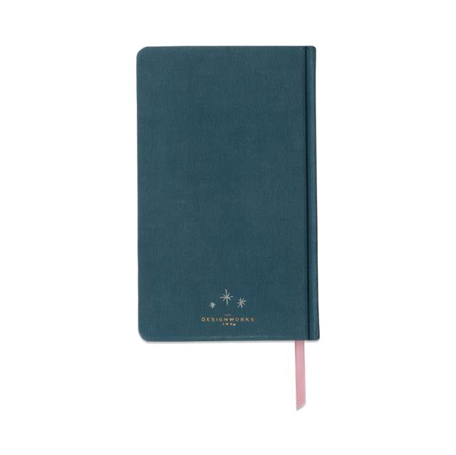 Designworks Ink Celestial Bookcloth Journal Defter- Teal Moon