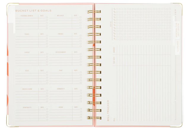 Designworks Ink Undated Planner/Ajanda 13 Month Planner And Sticker Sheet, Perpetual