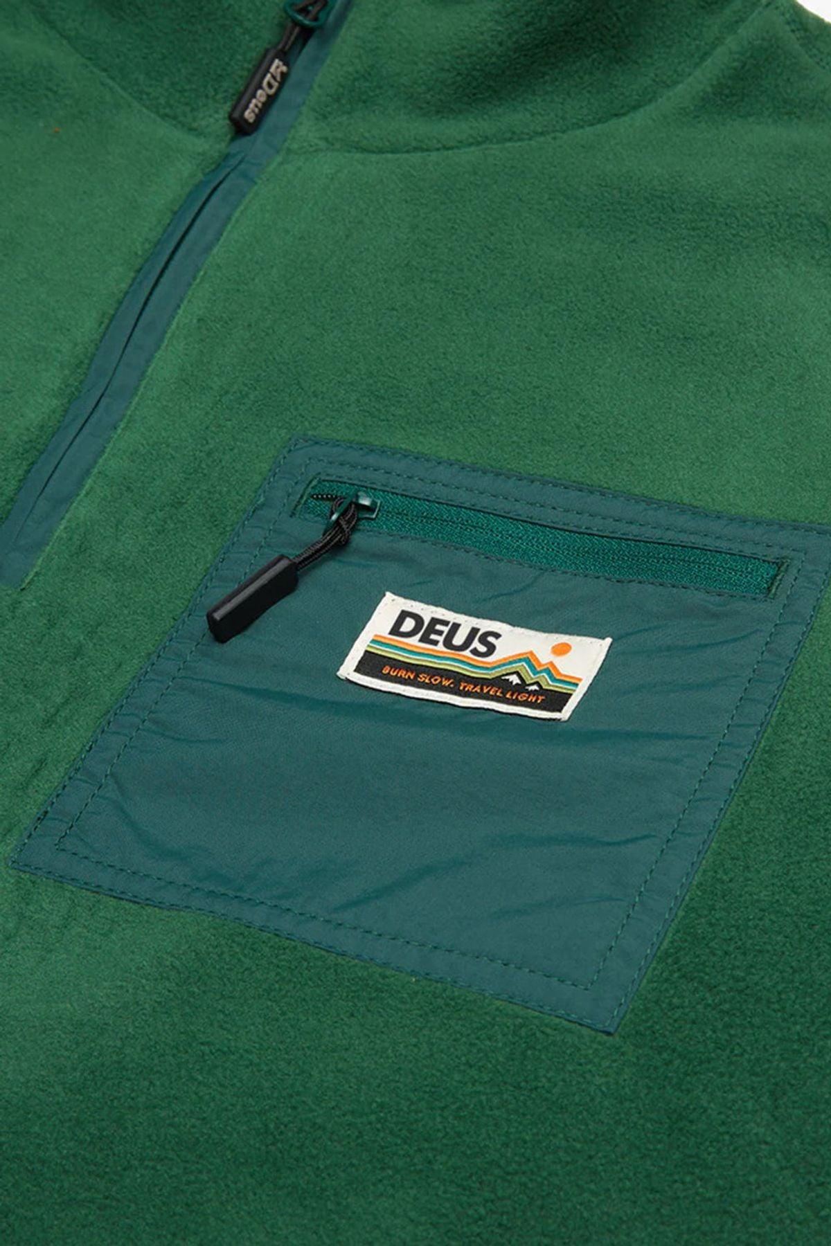 Deus-Munster Zip Polar Fleece Trek Green-Sweatshirts & Hoodies-6-fleurdirect.live