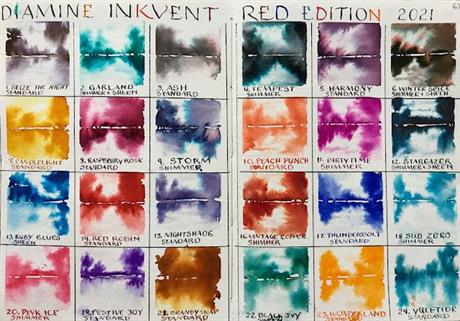 Diamine-Diamine Inkvent Red Shimmer&Sheen All The Best 2022-Mürekkep-6-fleurdirect.live
