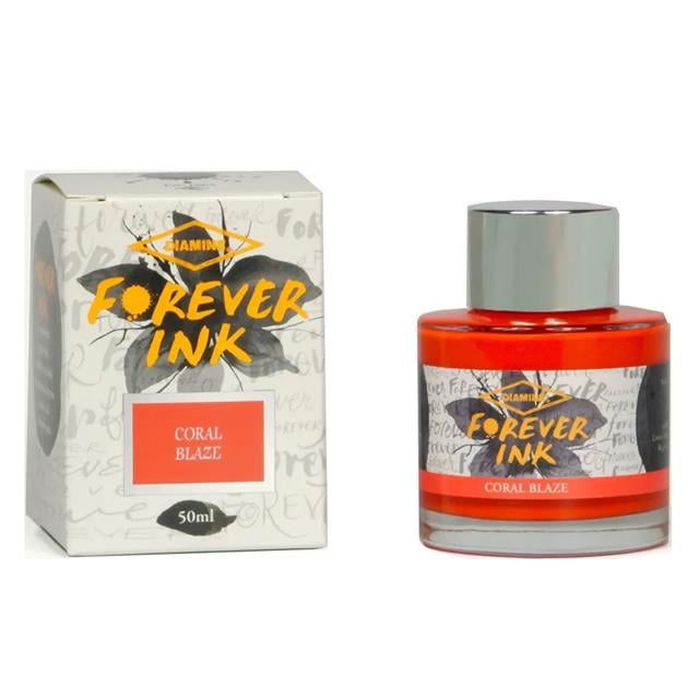 Diamine-Forever Permanent & Waterproof Pigment Şişe Mürekkep 50ml Coral Blaze-Şişe Mürekkep-1-fleurdirect.live
