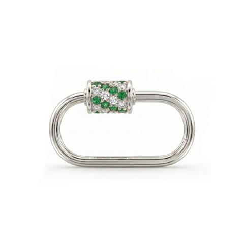 14 Ayar Altın Yeşil Taşlı İNce Charm Kilidi Carabiner