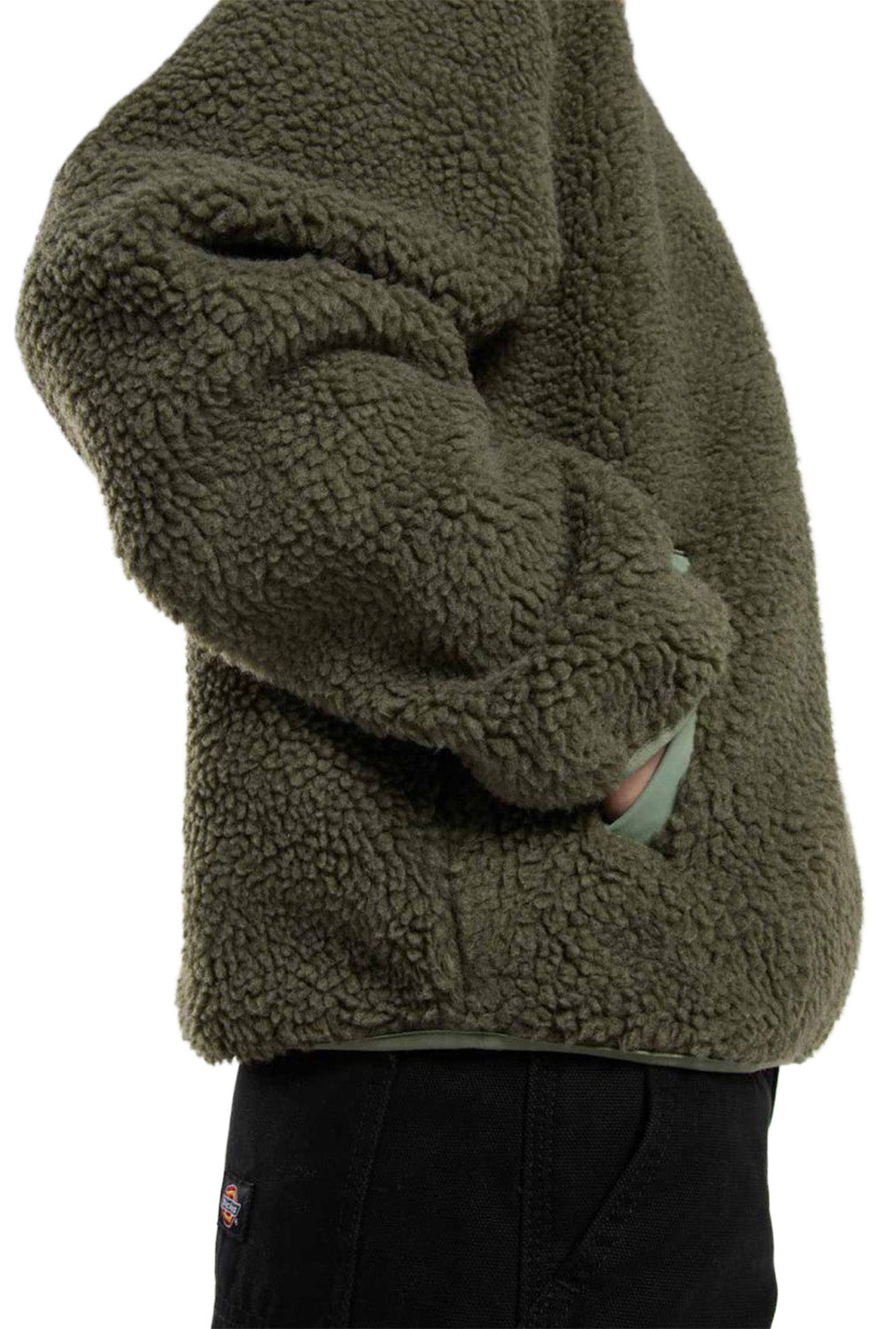 Dickies-Central Sherpa Bomber Kadın Yeşil Peluş Mont-Mont-3-fleurdirect.live