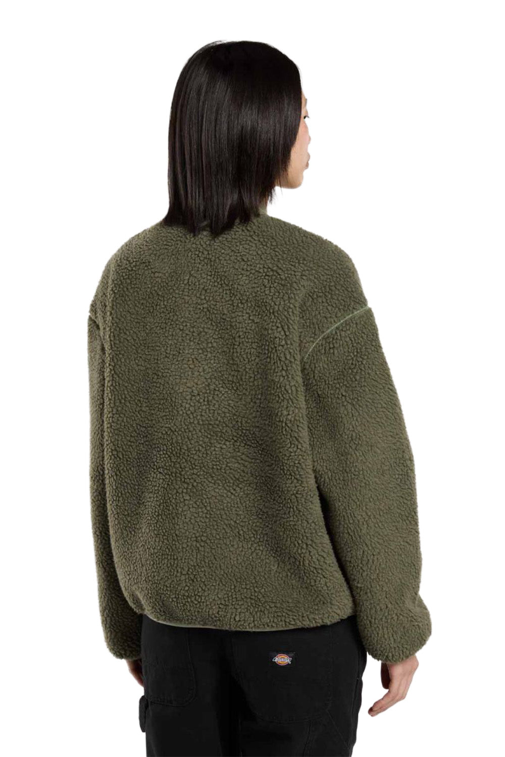 Dickies-Central Sherpa Bomber Kadın Yeşil Peluş Mont-Mont-6-fleurdirect.live