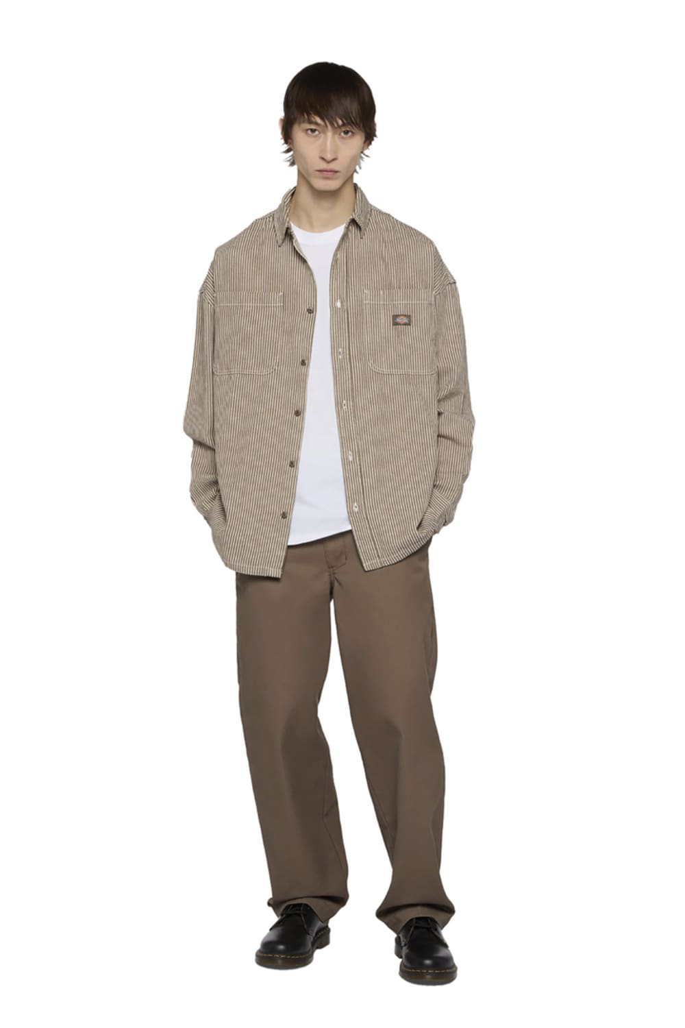 Dickies-Hickory Shirt LS Mushroom-Gömlek-3-fleurdirect.live