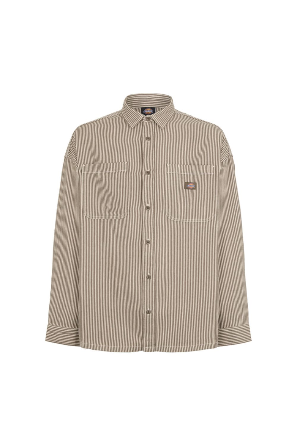 Dickies-Hickory Shirt LS Mushroom-Gömlek-6-fleurdirect.live
