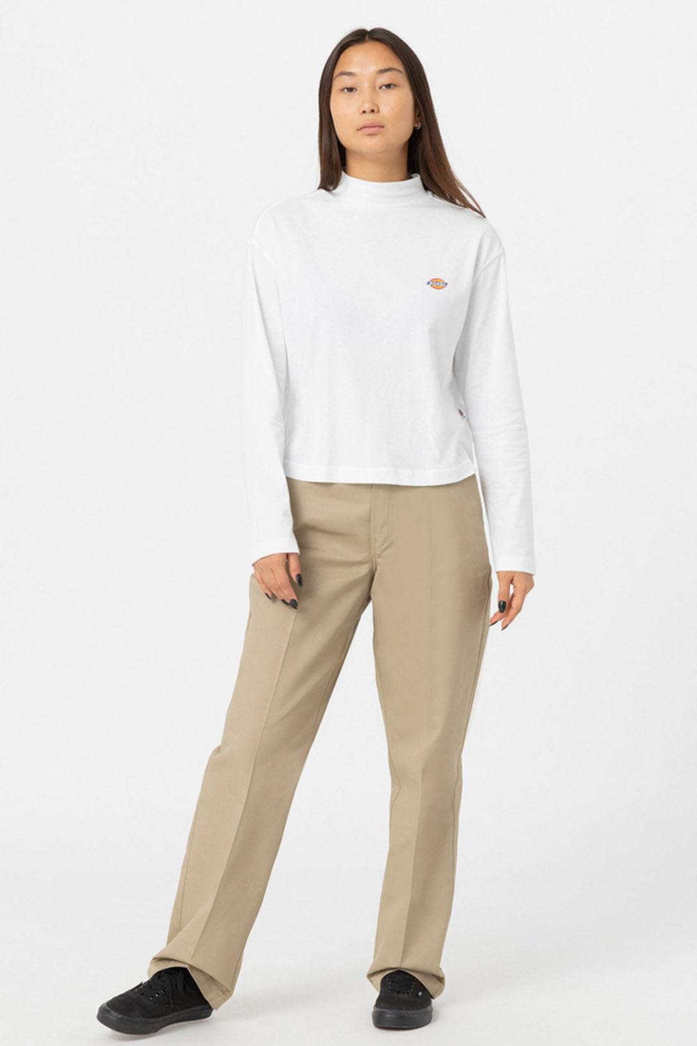 Dickies-Mapleton High Neck LS White-T-Shirts-4-fleurdirect.live