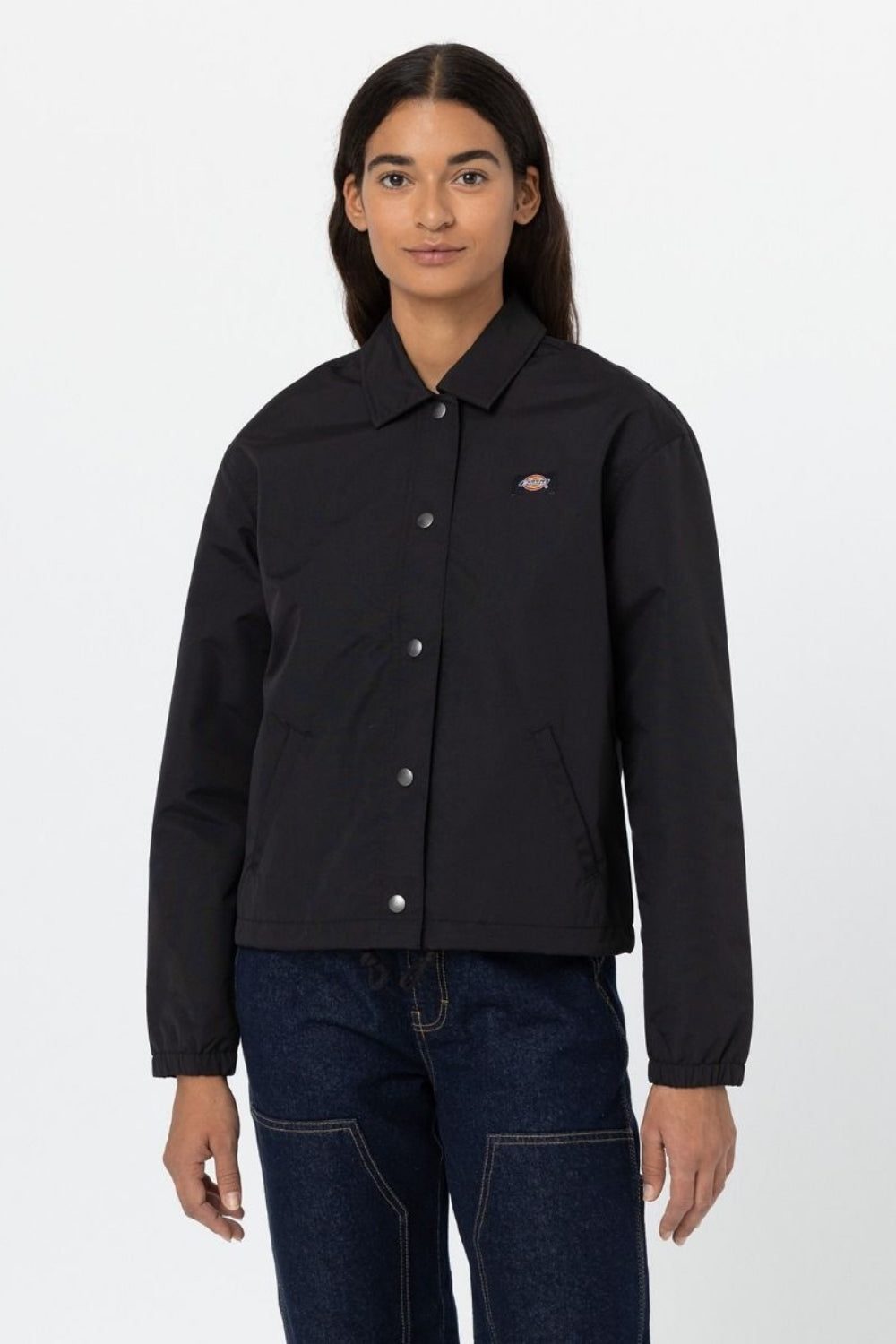 Dickies-Oakport Cropped Coach Jacket W Black-Ceket-1-fleurdirect.live