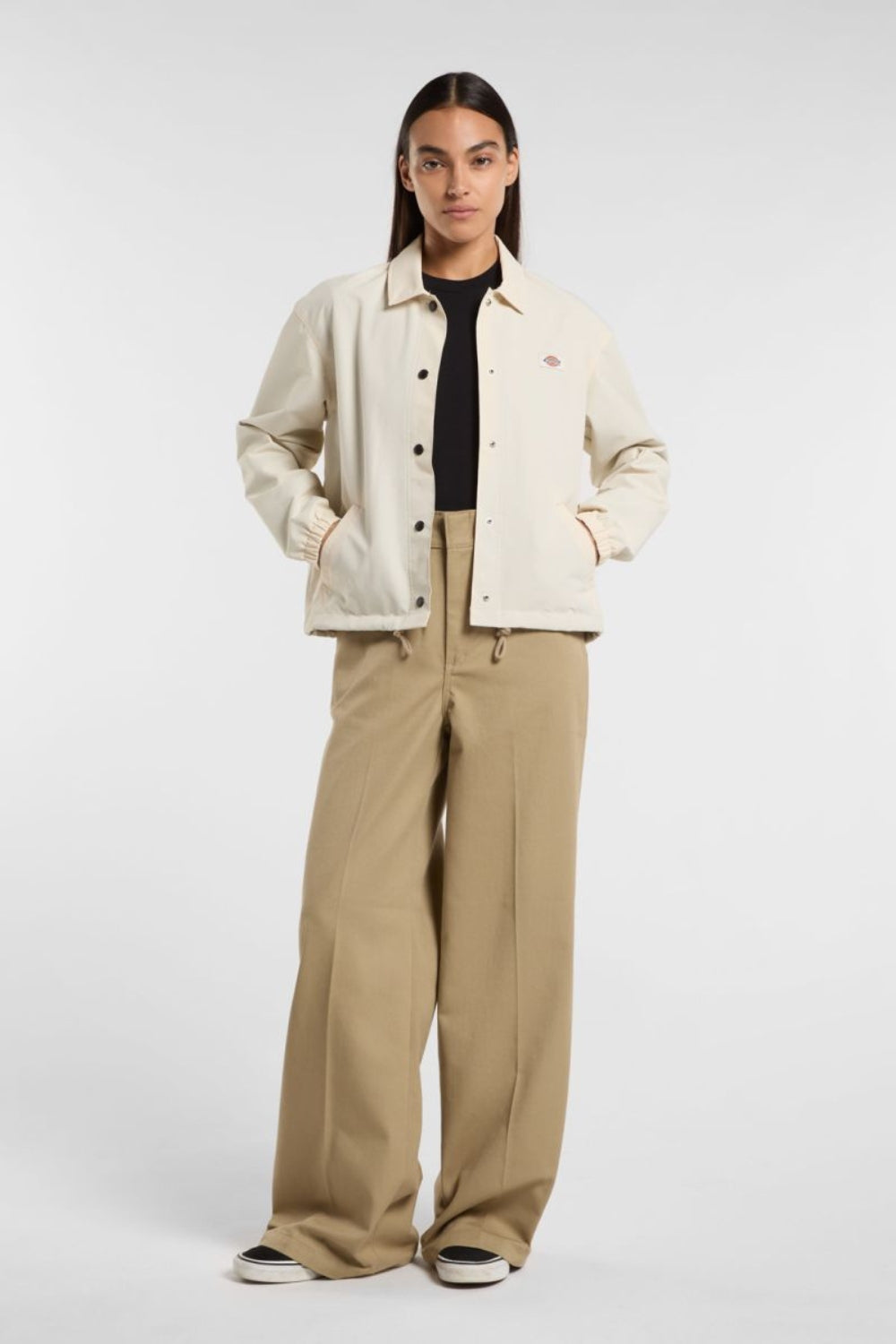 Dickies-Oakport Cropped Coach Jacket Whitecap Gray-Ceket-1-fleurdirect.live