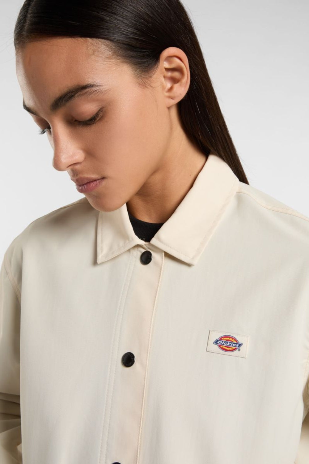 Dickies-Oakport Cropped Coach Jacket Whitecap Gray-Ceket-4-fleurdirect.live