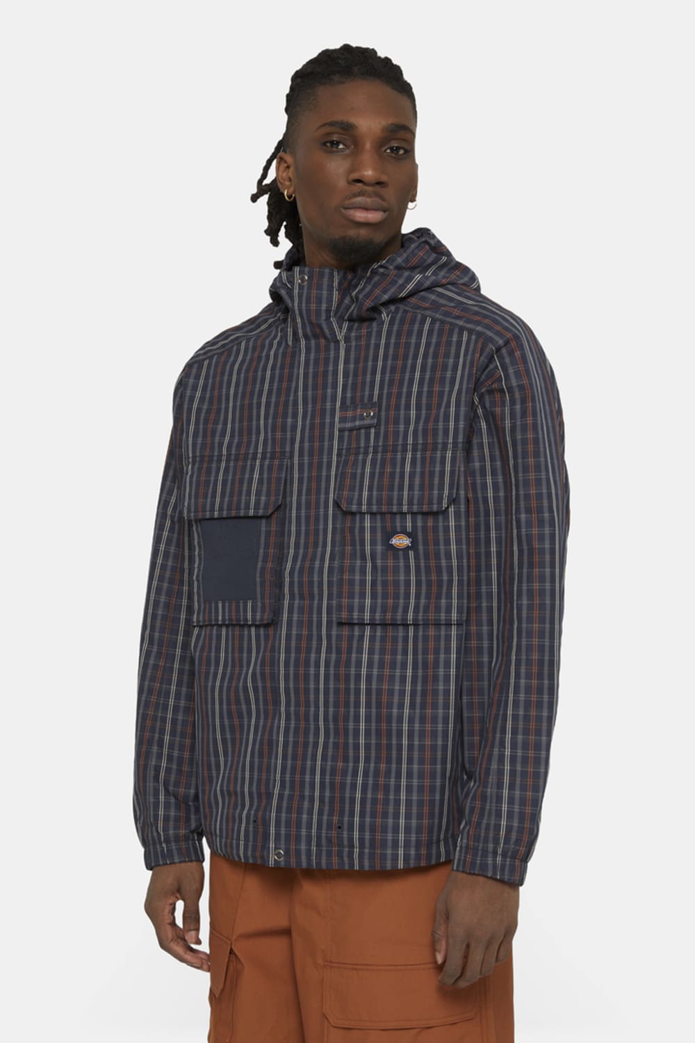 Dickies-Surry Jacket Outdoor Check Navy-Ceket-1-fleurdirect.live