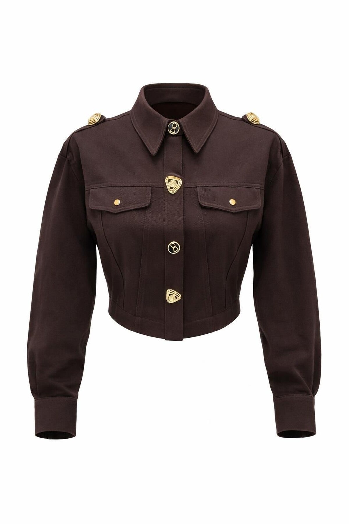 Cropped Jacket & Barrel-Leg Trousers Set