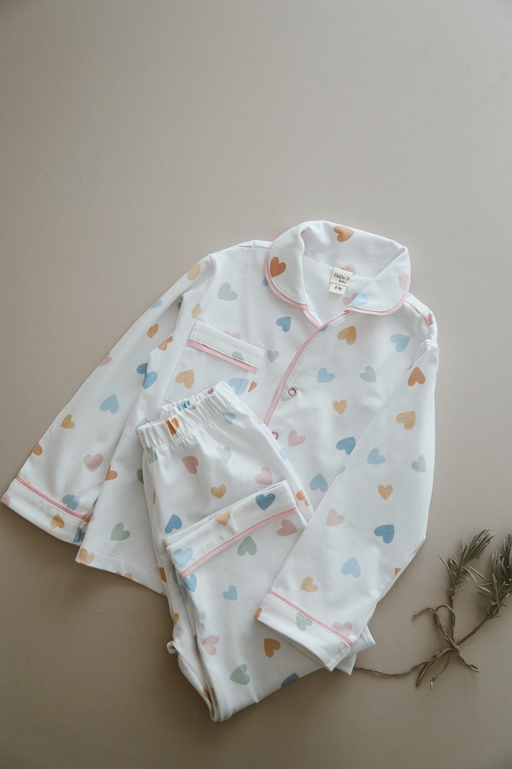 DoDo'S Baby-Renkli̇ Kalpler Desenli̇ Alt - Üst Pi̇jama Takımı - Kız Çocuk-İç Giyim & Pijama-2-fleurdirect.live