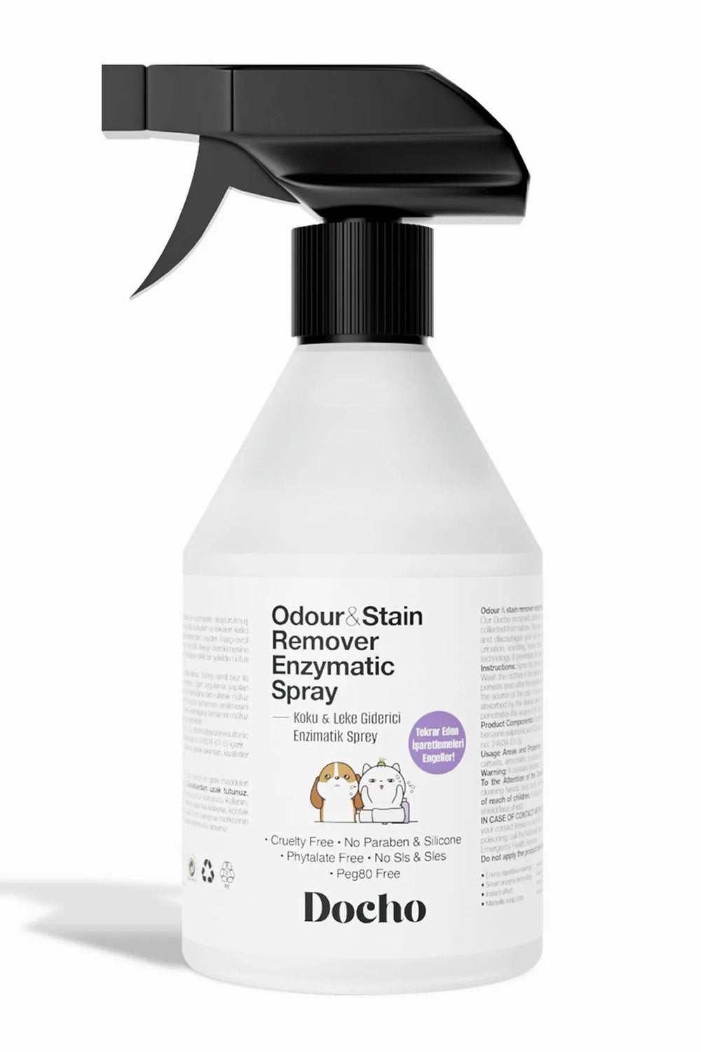 Docho-Kedi Kumu Koku Giderici Aktif Karbon 400 Gr Ve Koku Ve Leke Çıkarıcı Enzimatik Sprey 500 Ml Seti-Kedi-3-fleurdirect.live