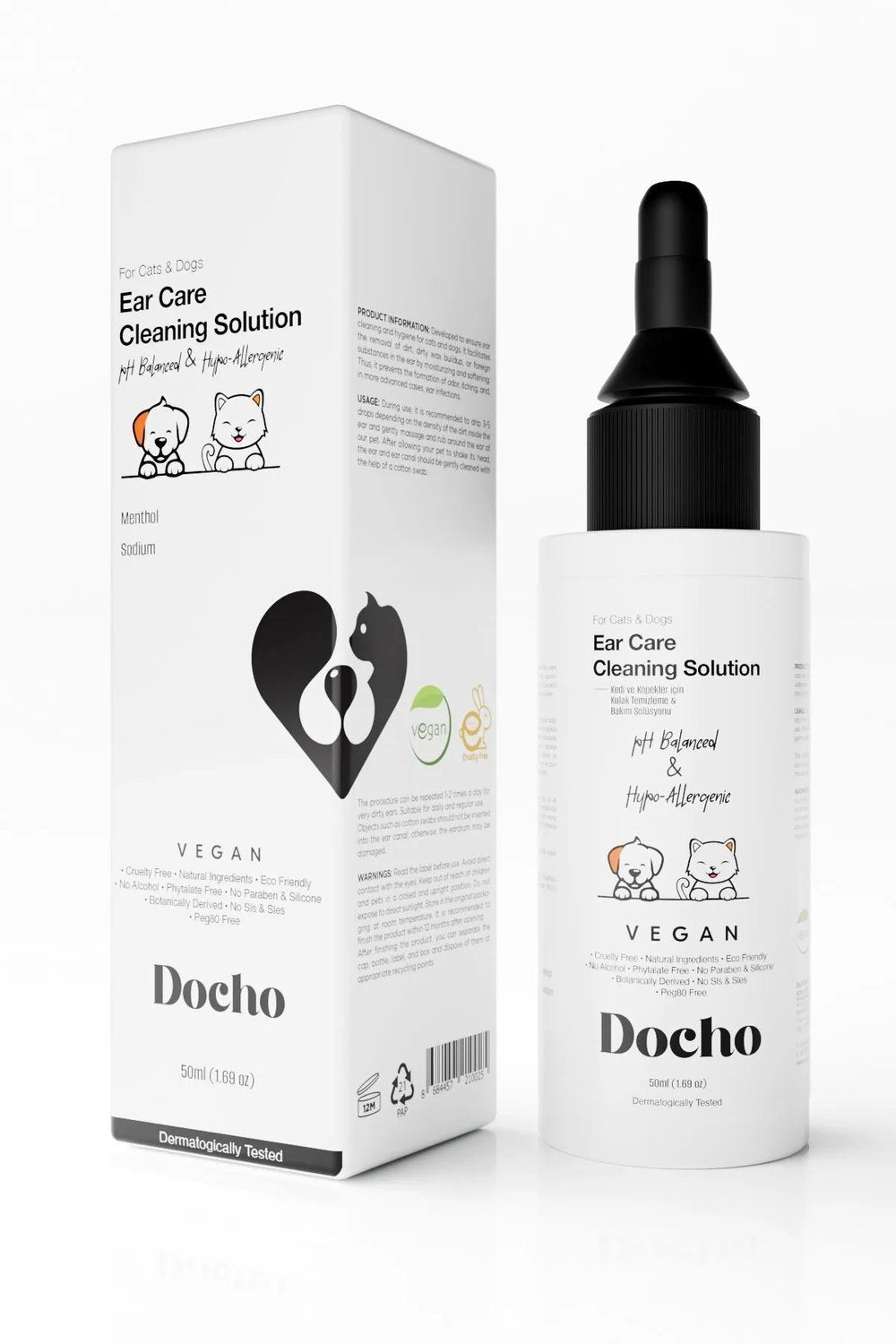 Docho-Kedi Ve Köpek Kulak Temizleme Ve Bakım Solüsyonu 50 Ml-Kedi-2-fleurdirect.live